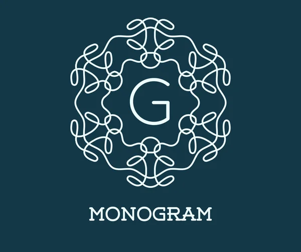 Modelo de design de monograma com letra G —  Vetores de Stock