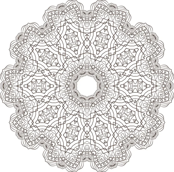 Etnik fraktal Mandala — Stok Vektör