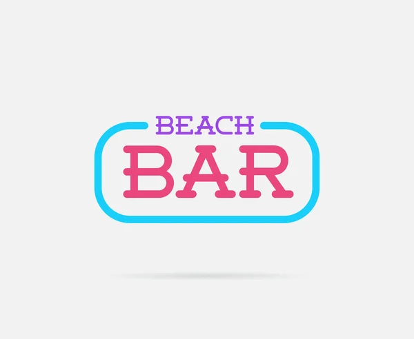 Neon Bar Logo veya simge oturum — Stok Vektör