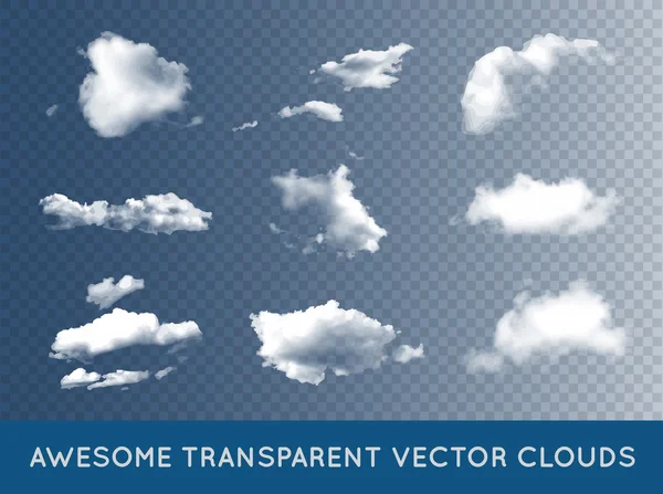 Awesome transparante wolken — Stockvector