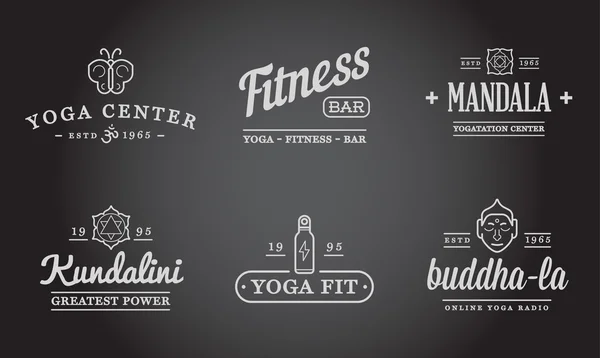 Conjunto de Yoga Zen Elementos Deportivos — Vector de stock