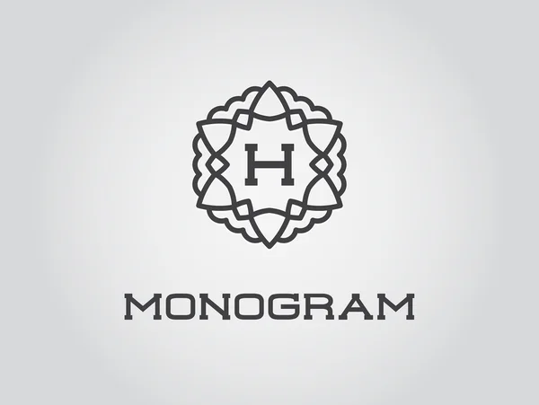 H betűvel Monogram tervezősablon — Stock Vector