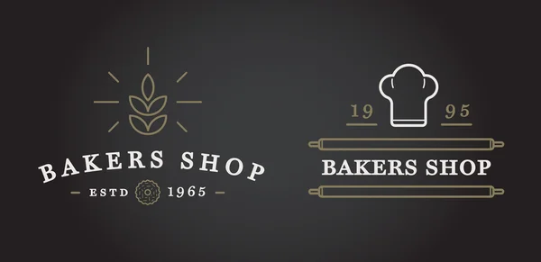 Bakkerij gebak elementen en brood pictogrammen — Stockvector