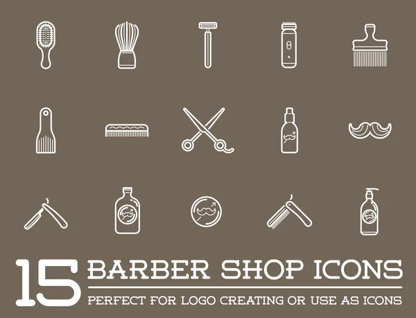 Symbole für Friseur und Rasierladen — Stockvektor