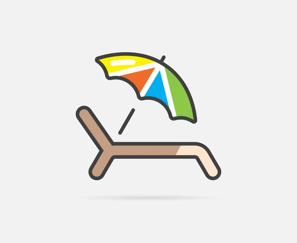 Sunbed Logo or Icon — Stock Vector