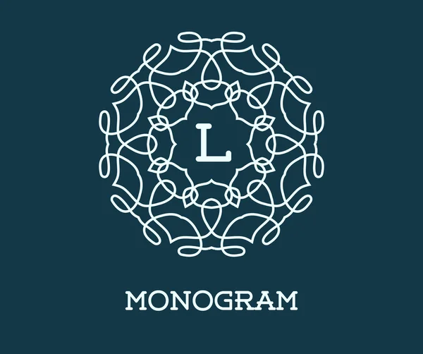 Modello di design monogram con lettera L — Vettoriale Stock