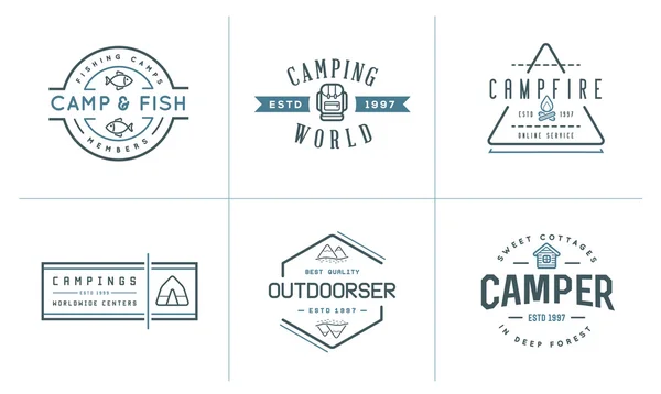 Set of Camping Camp Elements — 图库矢量图片