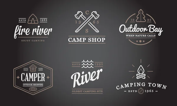 Set of Camping Camp Elements — Stockvector