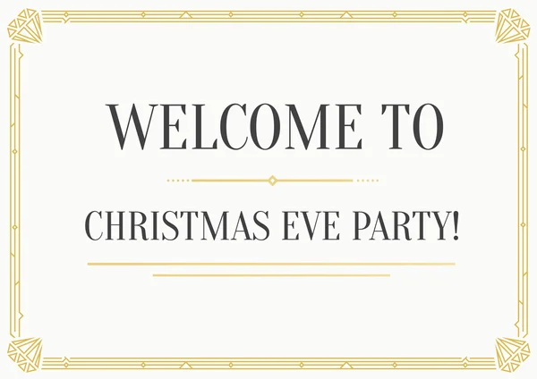 Great Vintage Invitation to Christmas Party — Stock Vector