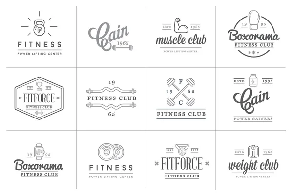 Fitness Aeróbica Gym Elementos e ícones — Vetor de Stock