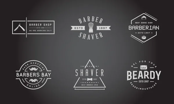 Barbeiro Shop Elementos e Barbear Shop —  Vetores de Stock