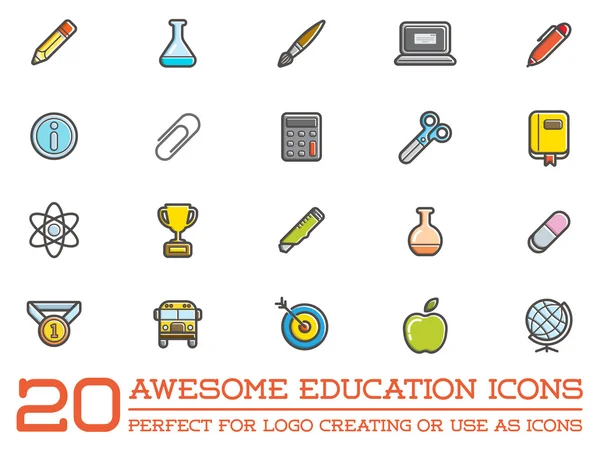 Conjunto de iconos de educación — Vector de stock