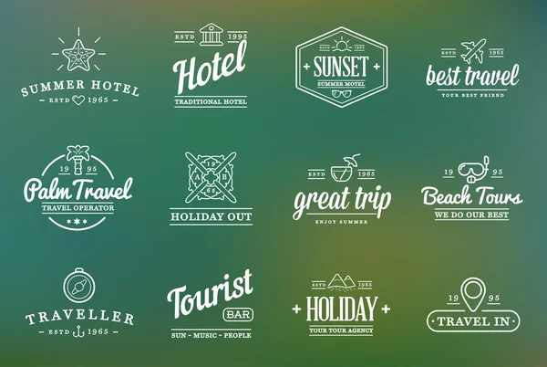 Travel Tourism and Holiday Elements Icons — Stock Vector