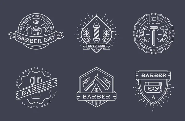 Fryzjer projekt logo zestaw — Wektor stockowy
