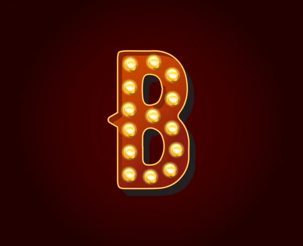 Lâmpada alfabeto letra B — Vetor de Stock