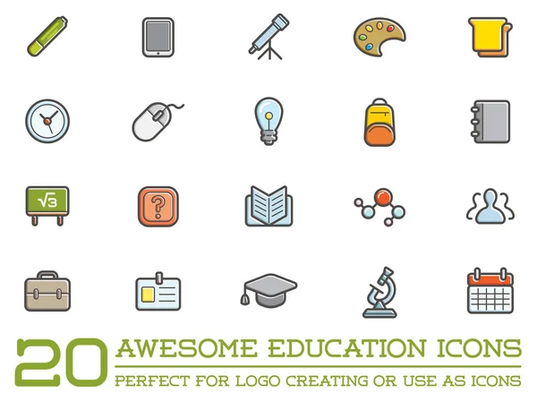 Conjunto de iconos de educación — Vector de stock