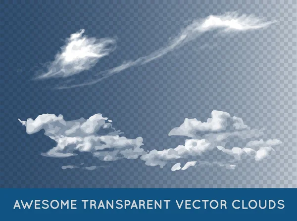 Nuvole trasparenti impressionanti — Vettoriale Stock