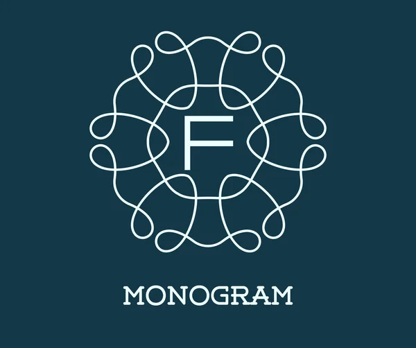 Modelo de design de monograma com letra F —  Vetores de Stock