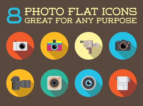 Photo Camera and Video Camera Icons — Stock Vector