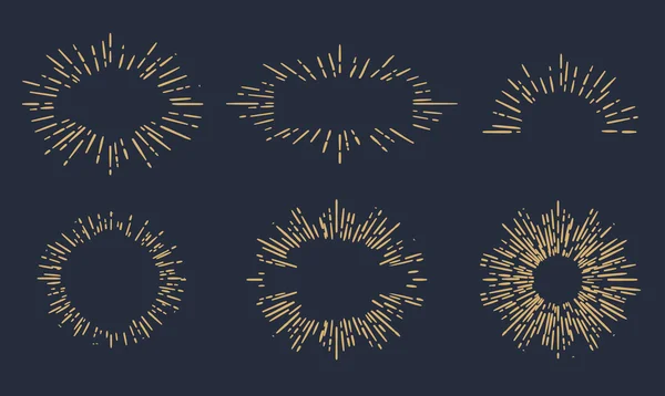 Sun burst vintage shapes elements