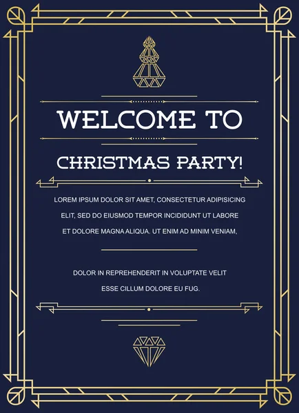 Wielki wzór zaproszenie do Christmas Party — Wektor stockowy