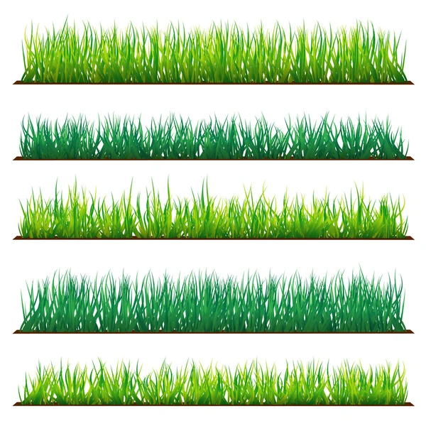 5 bakgrunder av grönt gräs — Stock vektor