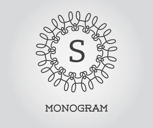 Monogram tervez mintadeszka-val S betű — Stock Vector