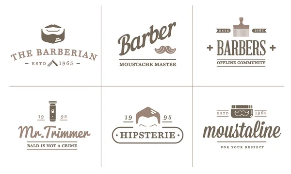 Barber and Shave Shop Elements — 스톡 벡터