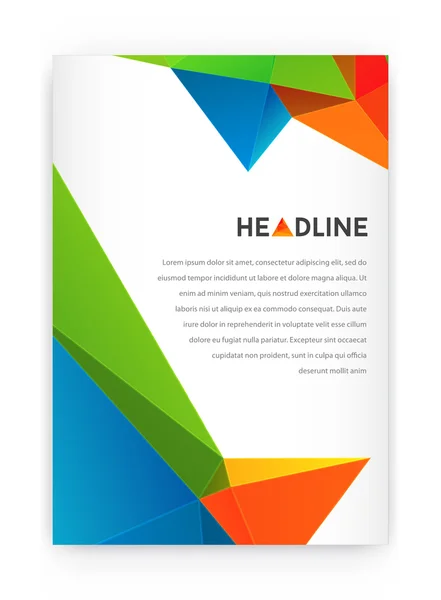 Letterhead and geometric triangular design brochure — Διανυσματικό Αρχείο