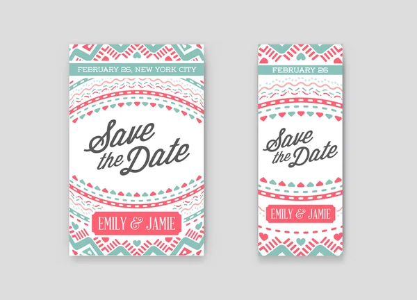 Set ontwerp Awesome bruiloft uitnodiging — Stockvector