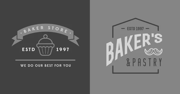Bakery Pastry Elements and Bread Icons — Stock Vector