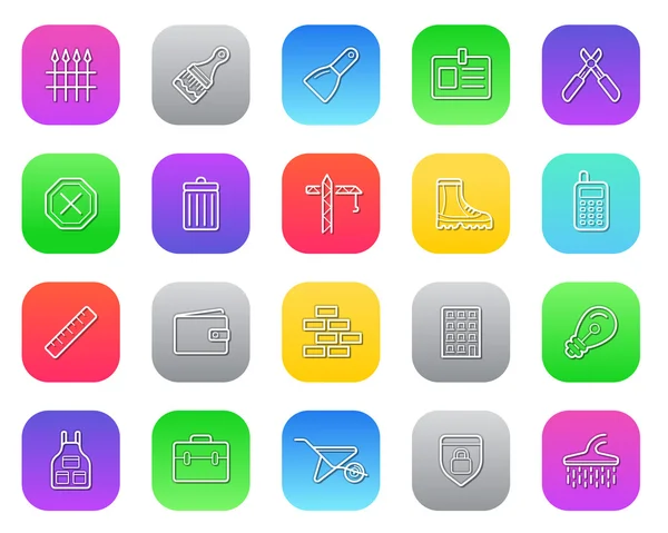 建設建物のアイコンのセット — ストックベクタ