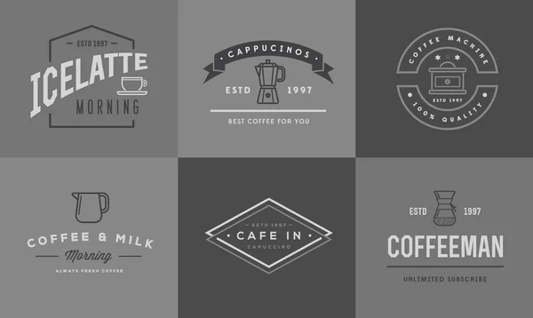 Coffee Logotype Templates and Coffee Accessories — Stock Vector