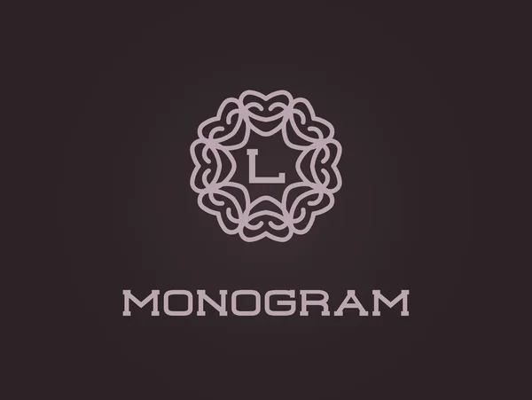 Modèle de conception de monogramme avec lettre L — Image vectorielle