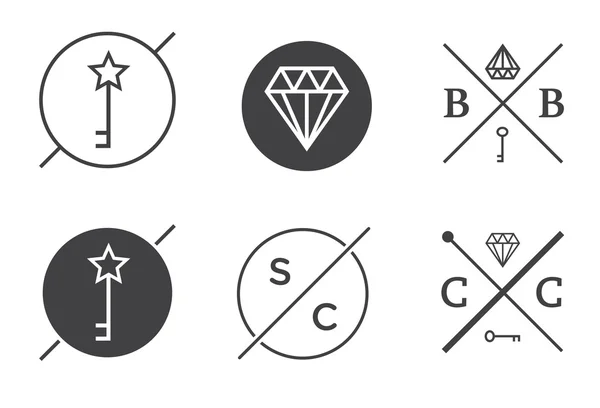 Conjunto de insignias o emblemas del esquema — Vector de stock