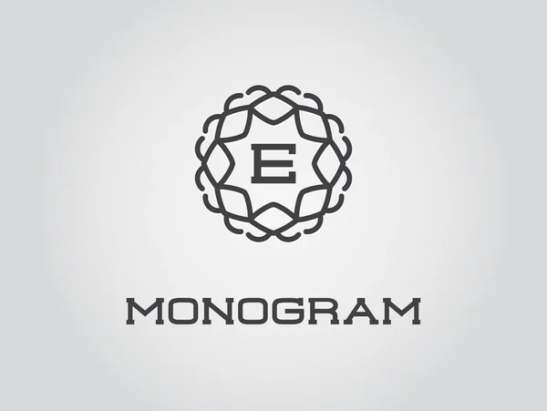 Monogram ontwerpsjabloon met de Letter E — Stockvector