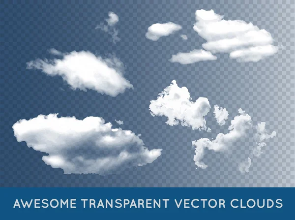 Nuvens transparentes impressionantes — Vetor de Stock