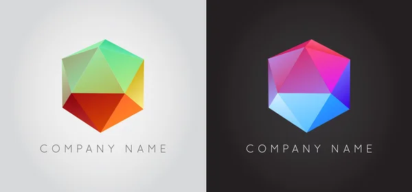Trendy Crystal Triangulated Gem Logo — Stock Vector