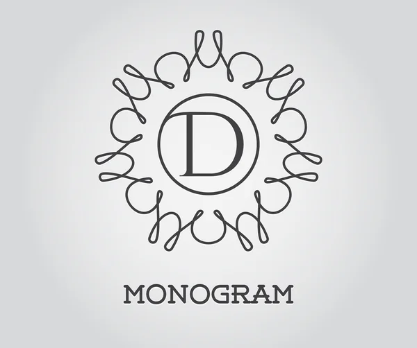Modelo de design de monograma com letra D — Vetor de Stock