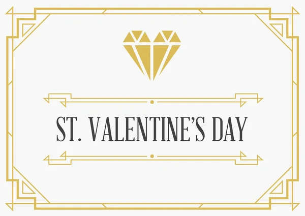 Vintage Invitation to Valentines Day Party — Διανυσματικό Αρχείο