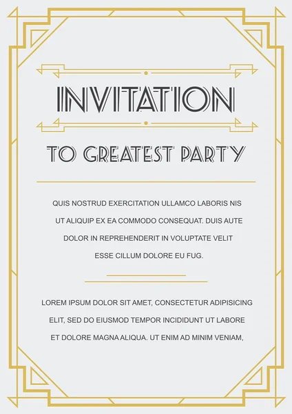 Great Vintage Invitation to Wedding Party — Stock Vector