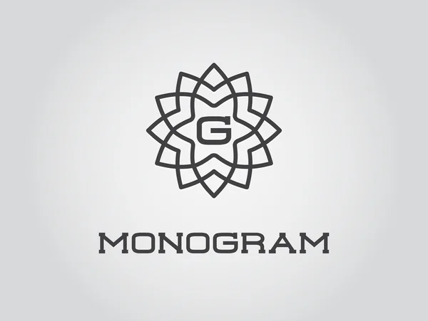 Monogram tasarım şablonu ile harf G