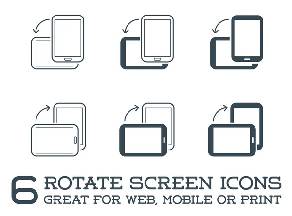 Gire Smartphone o Tablet Iconos Set — Archivo Imágenes Vectoriales