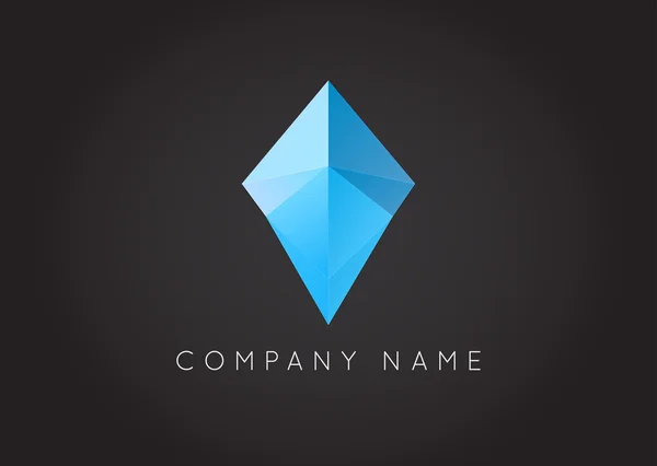 Trendy Crystal Triangulated Gem Logo — 스톡 벡터