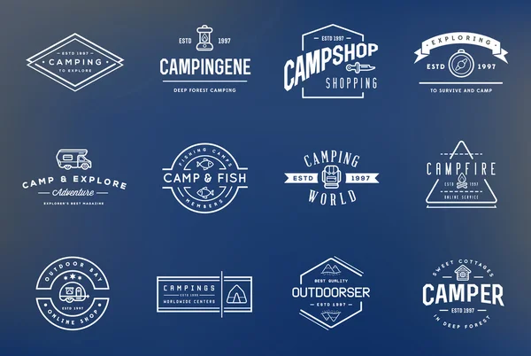 Set of Camping Camp Elements — Stockvector