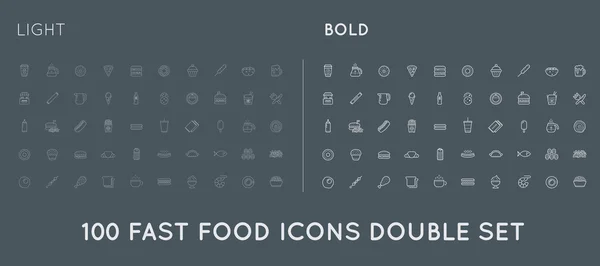 Set of Fast Food Elements Icons — Stock Vector