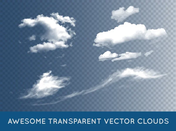 Nuvens transparentes impressionantes —  Vetores de Stock