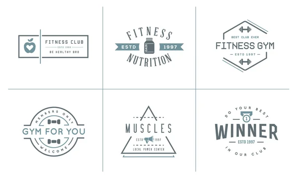 Set de Fitness Aeróbicos Elementos de Gimnasio — Vector de stock