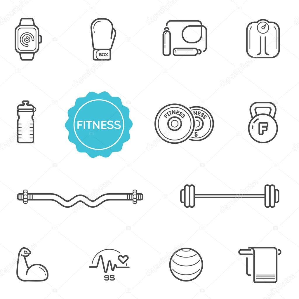 Set of Fitness Vector Illustration Elements can be used as Logo or Icon in premium quality
