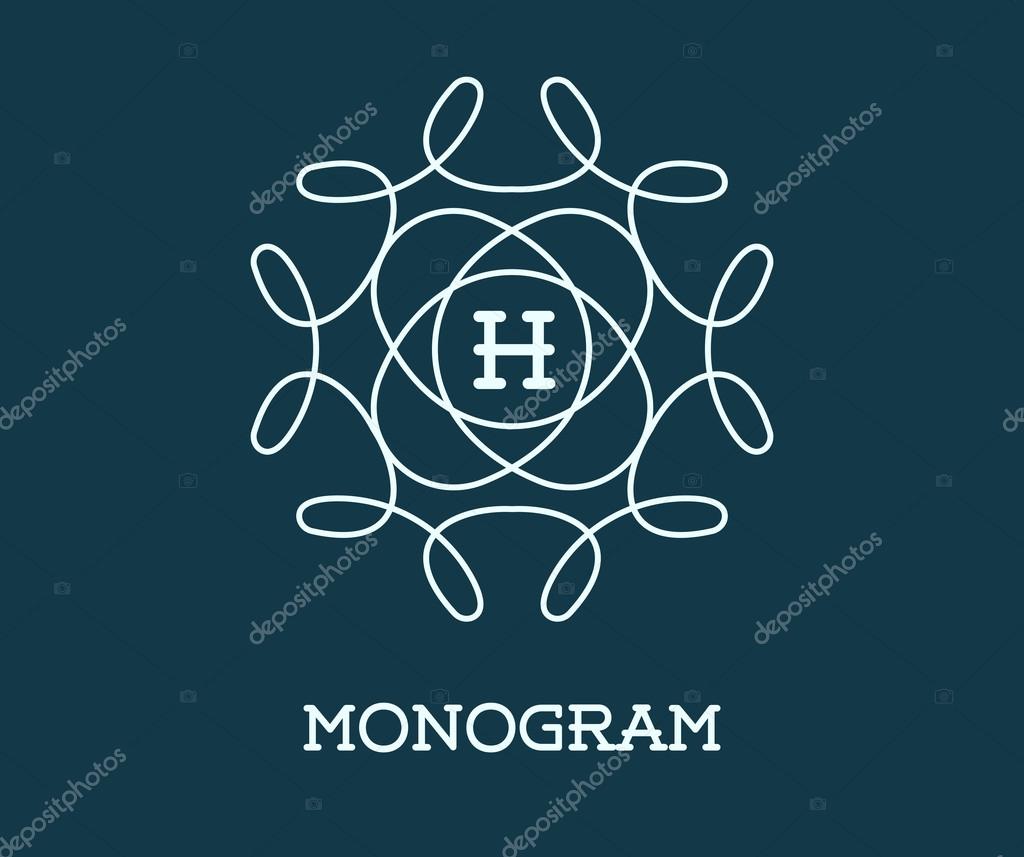 Monogram Design Template with Letter H Vector Illustration Premium Elegant Quality